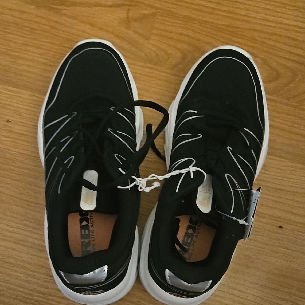 Reebok Black and White Low-Top Sneakers